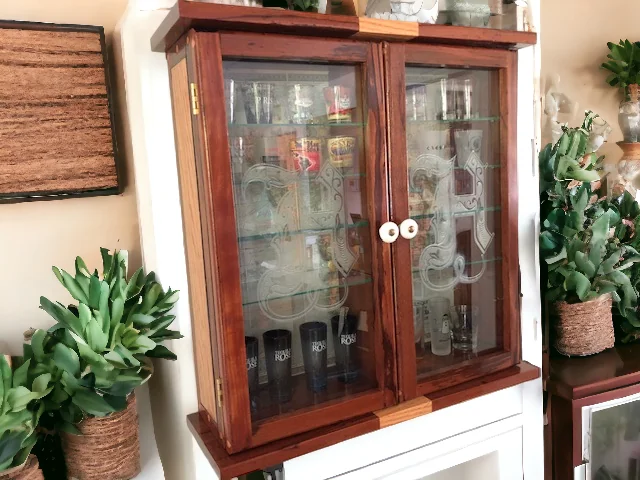 Glass Door Cabinet Wood Panel