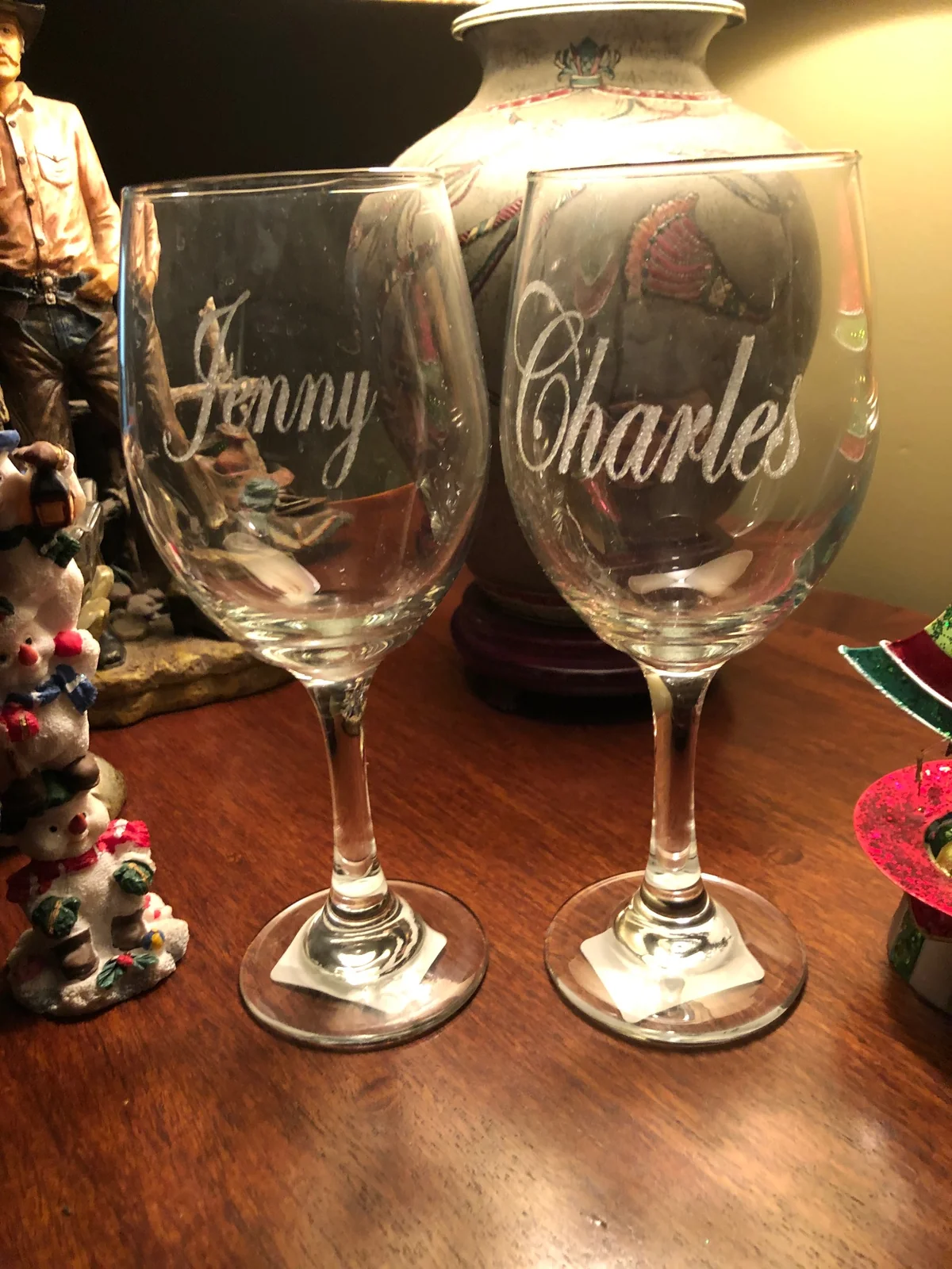 Personalized engraved wine glasses