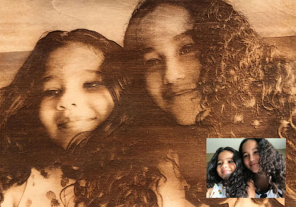 Photo engraving on wood